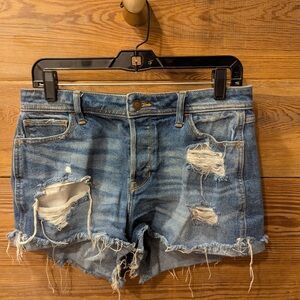 Hollister high rise ripped denim shorts